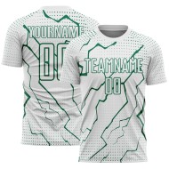 Custom Lightning Green Sublimation Uniform Jersey Kelly Soccer Sports White