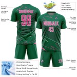 Kelly Sports Pink-White Sublimation Custom Uniform Soccer Lines Jersey Green Kelly Sports Pink-White Sublimation Custom Uniform Soccer Lines Jersey Green