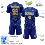 Uniform Custom Sports Royal Jersey Lines Soccer Old Gold-White Sublimation Uniform Custom Sports Royal Jersey Lines Soccer Old Gold-White Sublimation
