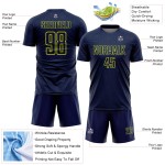 Uniform Shape Neon Geometric Sublimation Custom Sports Soccer Yellow Jersey Navy Uniform Shape Neon Geometric Sublimation Custom Sports Soccer Yellow Jersey Navy
