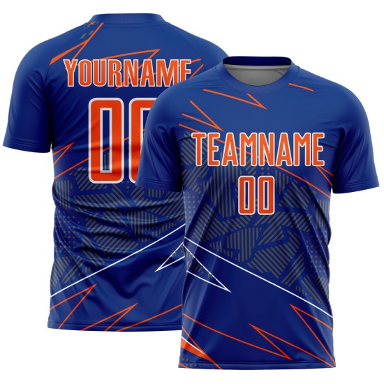 Lines Sublimation Royal Uniform Orange-White Sports Jersey Custom Soccer Lines Sublimation Royal Uniform Orange-White Sports Jersey Custom Soccer